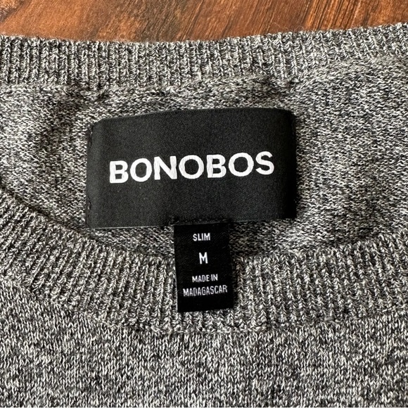BONOBOS L/S Slim Fit Knit Crew Neck Pullover Sweater Grey Sz M - Picture 2 of 6